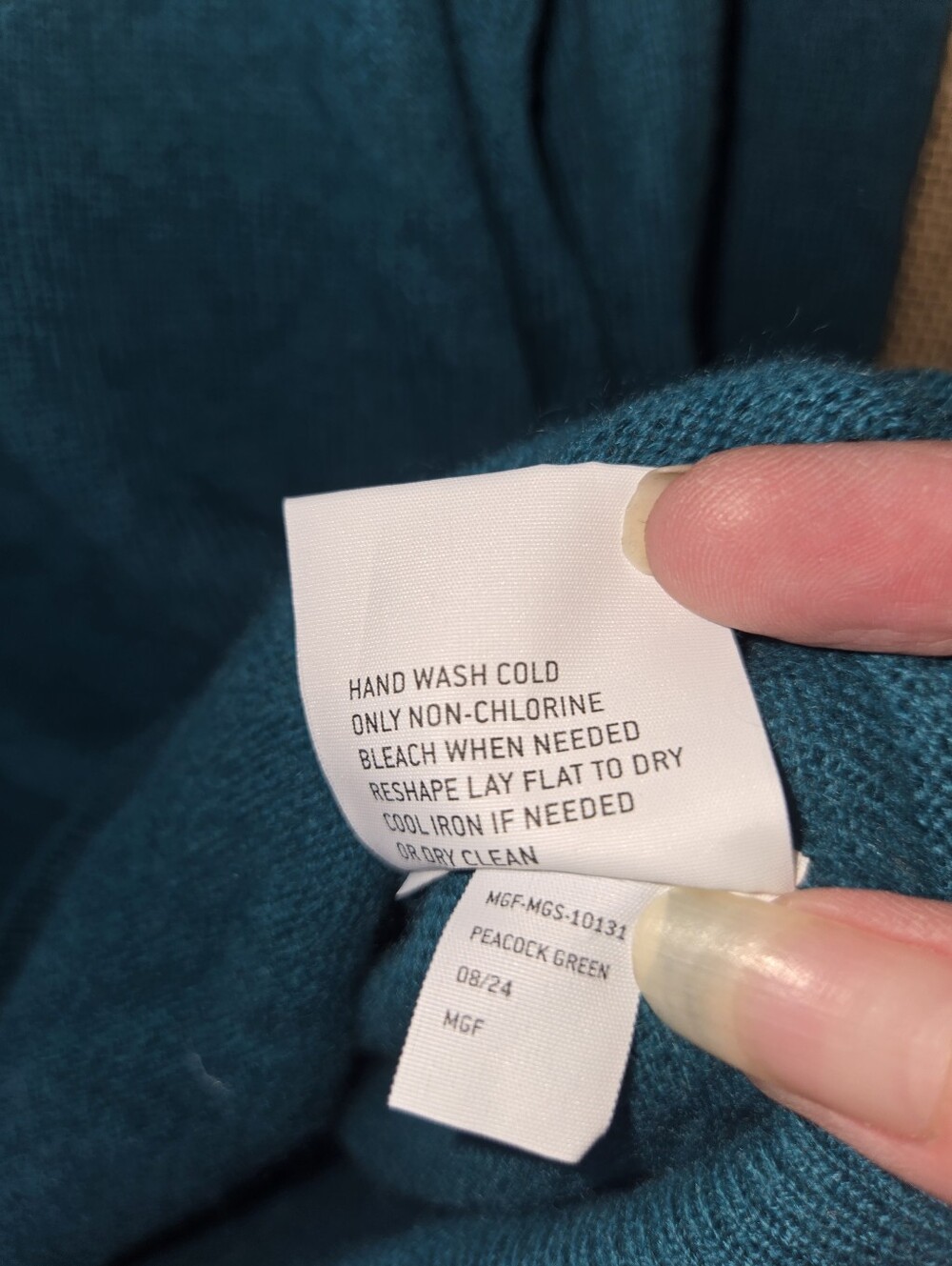 NWOT The Commons 100% Cashmere Peacock Green Sweater Size Large - Picture 10 of 11
